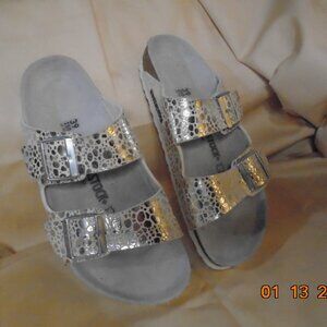 Birkenstock Arizona Stone Silver Sandals US 8.5 EU 39